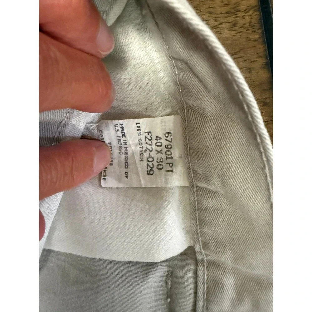 Timber Creek by Wrangler Mens 40x30 Pleated Front Chino Pants Beige Cotton Twill